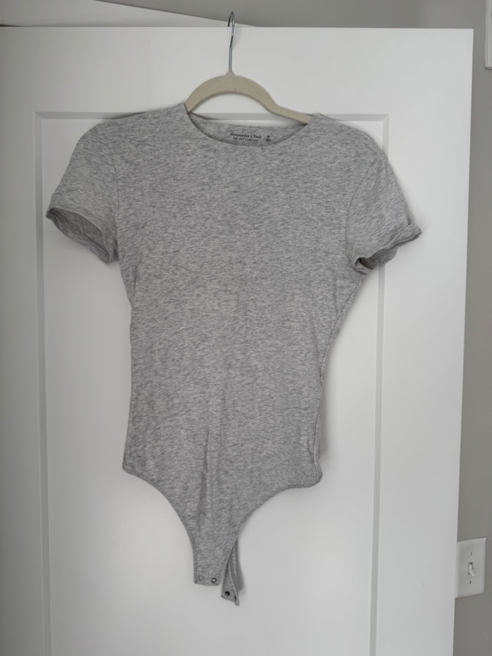 Abercrombie Heather Gray Short Sleeve Bodysuit